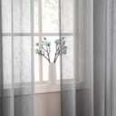 Randall Faux Linen Window Curtains Gray Sheer Open Weave Window Treatment for Living Room Bedroom, Grommet Sheer Privacy with Light Filtering, Modern Style Veil Drapes Sets of 2, 54"x63" (Solid/Grey)