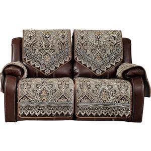 LUFEIJIASHI Waterproof Recliner Sofa Covers Non-Slip Recliner Couch Covers for 2 seat, Split Washable Jacquard Reclining Couch Covers Furniture Protecto (FLKF-Brown, 2 Seater)