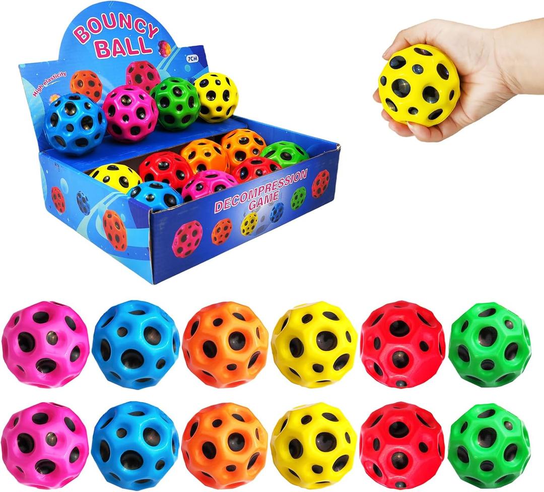 ZHEBAG Bouncy Ball, Colorful Big Super Bouncy Astro Balls, Extreme High Bouncing Balls for Kids,Fun Kids Lightweight Foam Jump Balls for Outside, Improve Hand Eye Coordination Ability (12 Pack)