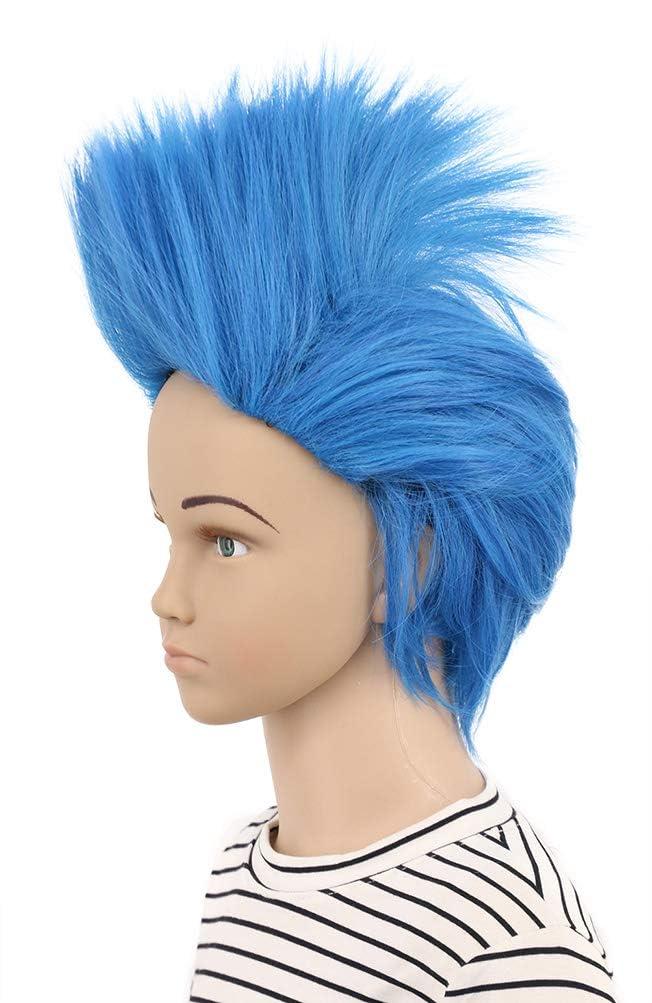 karlery Kids Girls Short Straight Blue Wig Halloween Costume Wig Anime Cosplay Party Wig