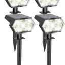 Kaxiida Solar Lights Outdoor Waterproof IP68, 25% High Conversion Efficiency Rate & 3 Modes Upgrade Pro Max 92 LED Bright Solar Spot Lights Outdoor (Cold White,4 Pack)