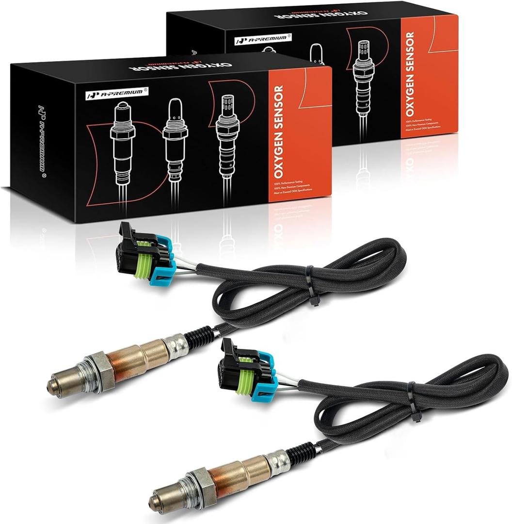 A-Premium 2-PC O2 Oxygen Sensor Compatible with Chevy, GMC, Cadillac, Buick & Saturn Models - Equinox, Impala, Traverse, Captiva Sport, Acadia, Terrain, CTS, SRX, Allure, Lacrosse, 3.0L 3.6L