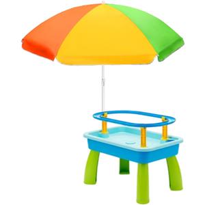 Abbylike 47 Inch Beach Umbrella for Water Table Picnic Table Shade Heavy Duty Portable Adjustable Height Sandbox Umbrella UV Protection for Beach Park Backyard Camping Garden Outdoor