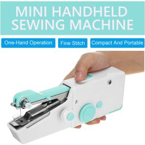 Handheld Mini Sewing Machine for Beginners, Portable Sewing Machine  for Adults Quick Stitching and Home DIY, Travel (Blue)