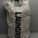 DOKEHOM 90L Large Laundry Basket, Collapsible Laundry Bag, Freestanding Tall Clothes Hamper, Foldable Washing Bin (Beige)