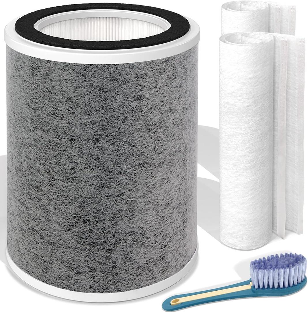 Leemone True HEPA HP201 HP202 Filter Replacement for Shark HP200 Series & HC501 HC502 UA205 Air Puri-fier MAX,3-in-1 H13 Grade Filter, Part # HE2FKBAS, HE2FKBASMB