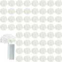 AVIVIHO 65pcs White Hydrangea Artificial Flowers Bulk (Not Squished, No Steaming Need) Ivory Faux Hydrangeas Bouquet Silk Flowers with Stems for Wedding,Party,Centerpieces,Home,Baby Shower Decor (Medium)