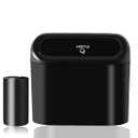 Car Trash Can Bin with Lid - Universal Vehicle Mini Leakproof Garbage Can Bin with 20pcs Trash Bags Can Organizer Storage for Front Back Seat Accessories for Auto Office Bedroom Home(Black)