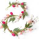 5 FT Artificial Valentine Garland Romantic Valentines Day Garlands Farmhouse Valentines Day Floral Garlands with Tulip Heart Berries for Mantle Table Stairs Indoor Outside Holiday