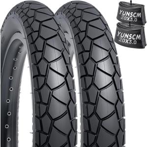 YUNSCM 2-PCS 20x3.0/76-406 E-Bike Fat Tires Compatible with Electric Bike 20 X 3 All-Terrain Directional Tread Bicycle Tires