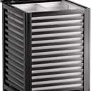 SMIBUY Double Laundry Hamper with Lid, 120L Bamboo Laundry Basket with Removable Liner Bag, 2-Section Clothes Divider Laundry Sorter for Laundry Room, Bathroom, Bedroom (Black)