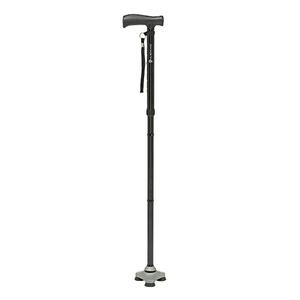 HurryCane Freedom Edition Foldable Walking Cane With T Handle - Enhanced Mobility Support - Patented SteadiGrip Base - Adjustable Height - Lightweight Foldable Design - Black