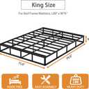 King Box Spring Bed Base 9 Inch, 3000lbs Heavy Duty Box Spring King Size Metal Mattress Foundation, Tool-Free Easy Assembly, Noise Free
