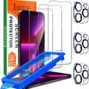 IMBZBK [Auto-Dust Removal] 3 Pack Screen Protector for iPhone 13 Pro [6.1 INCH] Accessories, Case Friendly Film, Military Grade Shatterproof Tempered Glass 3 Camera Lens Protector, Easy Installation