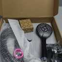 Shower Head,12Rain Shower Head with Handheld Spray Combo with 11'' Angle Adjustable Extension Arm/Flow Regulator/Shower System,High Pressure Rainfall Shower Head Clean Bathroom,Matt Black