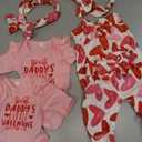 HINTINA Preemie Newborn Infant Baby Girl 1st First Valentines Outfits (Red), Preemie