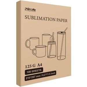 PYD Life Sublimation Heat Transfer Paper 8.2 x 11.5 Inch A4 Size,100 Sheets,for Sublimation Blanks Mugs Tumblers Water Bottles T-shirt Bags Use Sublimation Ink 125 g