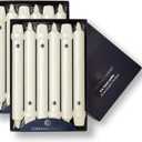 Colonial Candle Unscented Taper Candle, Classic Collection, Ivory, 8 In, Pack of 12 - Up to 6 Hours Burn