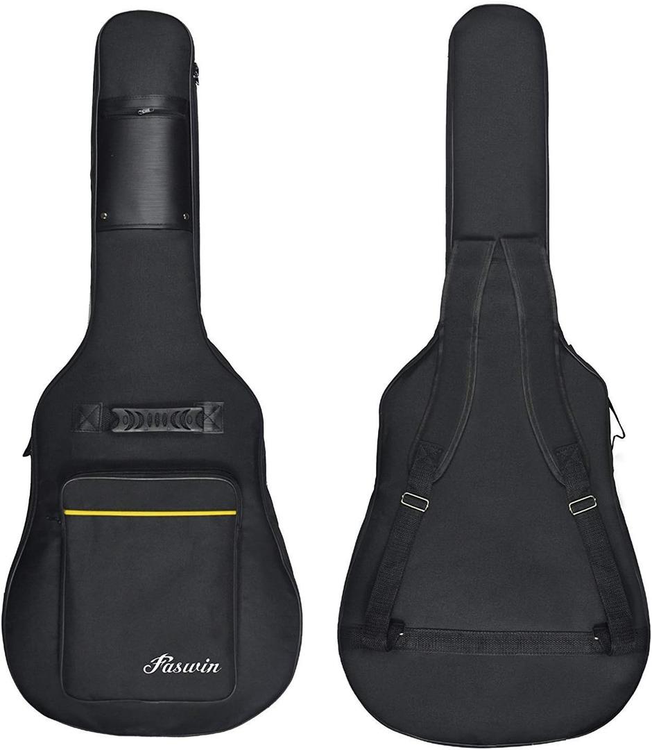 41 Inches Guitar Bag Dual Adjustable Shoulder Strap Acoustic Guitar Case Gig Bag, Waterproof Oxford Cloth 0.3 Inch Thicken Sponge Pad, Black
