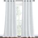 NICETOWN Room Darkening Curtain Panels - Home Fashion Ring Top Thermal Insulated Room Darkening Curtains for Bedroom/Nursery (2 Panels, 55 inches W x 90 inches, Greyish White)