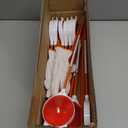 10Pcs Reflective Driveway Markers,48in Reflective for Driveway on Poles, Orange Fiberglass Snow Stakes with Double Sided Reflector and Reflective Tape for Parking Lots, Walkways and Sidewalks (10)