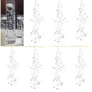 12pcs Pearl String for Wedding Centerpiece, Vase Filler and Decor for Floating Candles - Silver
