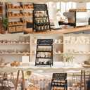 HOTCAN Foldable Wooden Cookie Display Stand for Bakers, Vendors, Market Booth, and Craft Fairs | 3 Tiered Cupcake Dessert Stand with Chalkboard Sign Ideal for Donuts, Cakes, Muffins & Pastries (White)