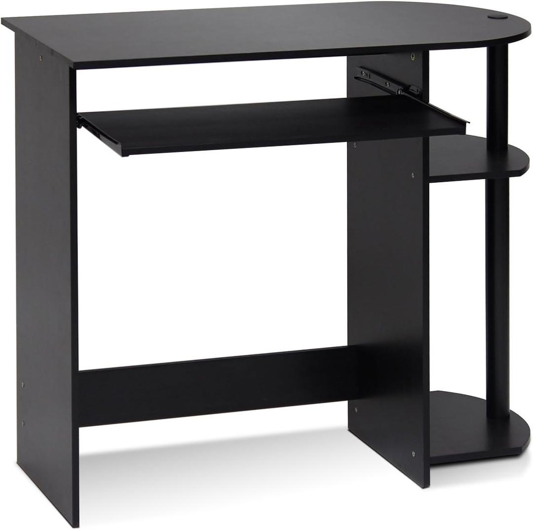 Furinno Simplistic Easy Assembly Computer Desk, With Keyboard Tray, Espresso/Black, 15.8 x 31.5 x 28.4 Inch