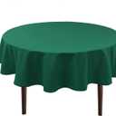 Hiasan Round Tablecloth 40 Inch - Waterproof Stain Resistant Spillproof Polyester Fabric Table Cloth for Dining Room Kitchen Party, Emerlad Green