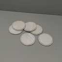 Honeydak 6 Pcs Beaded Wood Coasters Farmhouse Coasters Rustic Round Beaded 3.94 Inches Boho Home Wood for Drinks Bar Coffee Table Top Home Kitchen Housewarming Wedding Gift Decor(White)