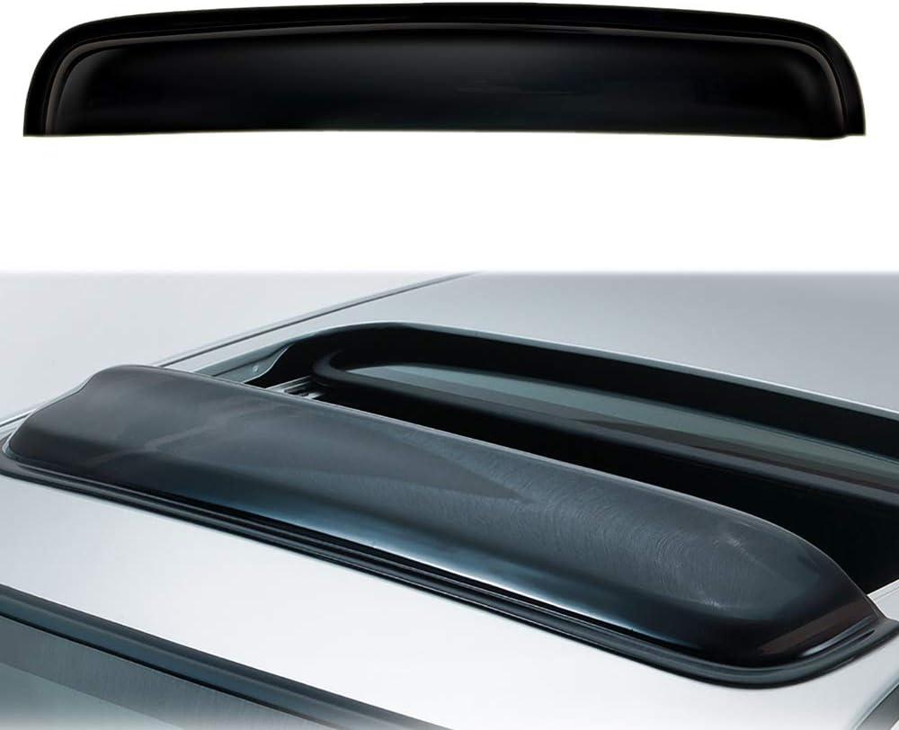 42.5" 1062mm Moon Sunroof Wind Deflector Visor Black Dark Smoke with Tape Universal Smoke Black Sun/Rain Guard for Sun/Moon Roof