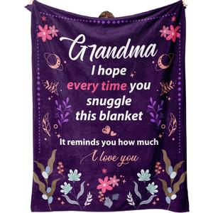 Grandma Gifts Blanket - Unique Birthday Gifts for My Dear Grandma, Nana Gift on Mother's Day Christmas - Soft Throw Blanket Present 60" x 50