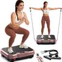AoraPulse Vibration Plate Exercise Machine, Vibration Plate for Lymphatic Drainage Weight Loss, 400 Lbs Capacity Full Body Workout Vibrate Fitness Platform for Home Women Men