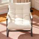 Accent Chair, Comfy Living Room Chair with Soft Cushion, Upholstered Armchair with Metal Frame for Bedroom Balcony Reading Room (Beige,Set of 1)