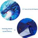 Funnycokid Boys Girls Shirts Graphic T-Shirt Neon Clothes Kids Novelty Youth Short Sleeve Animal Print Tees 4-16 Years (Blue)