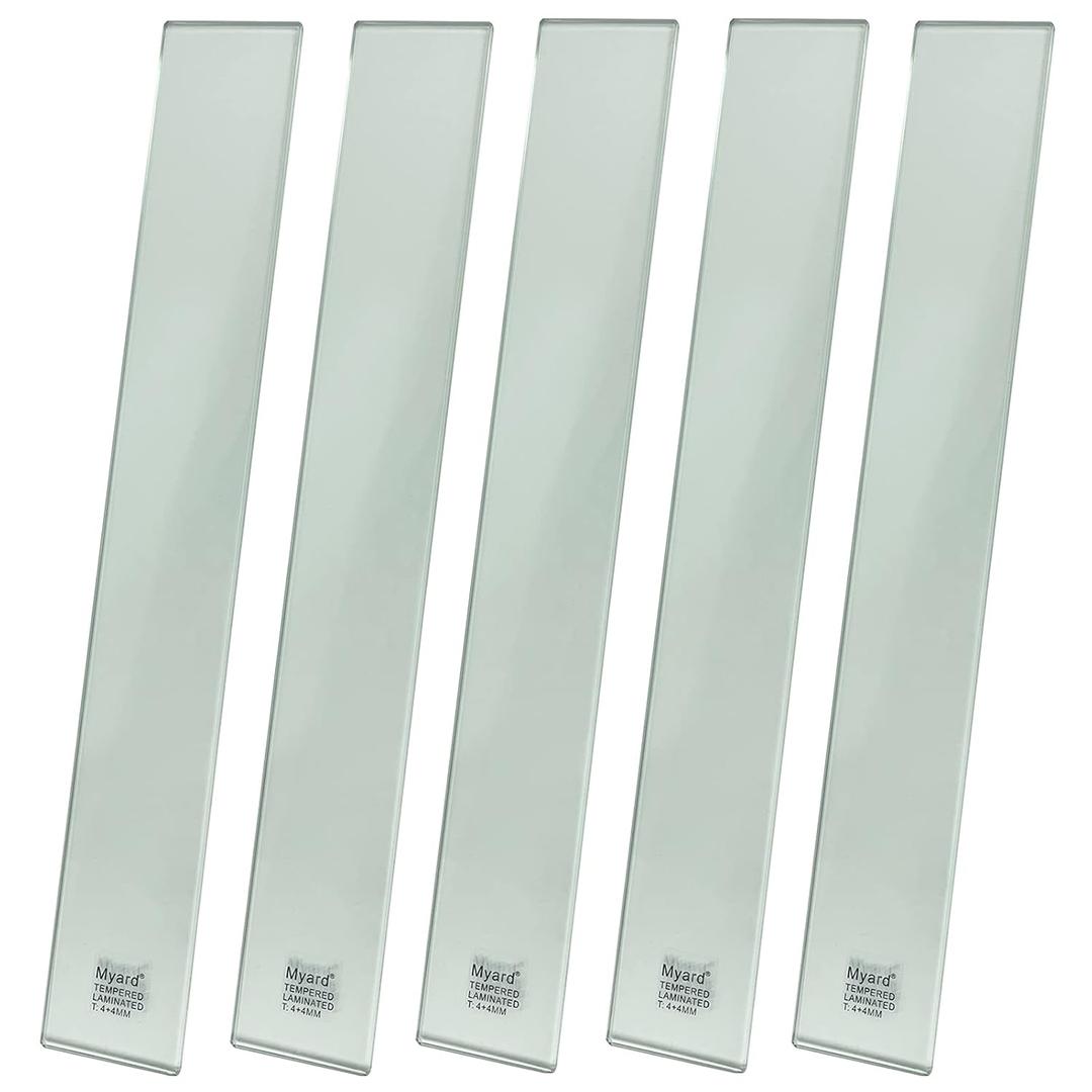 Myard Laminated + Tempered Clear Glass Balusters, Length 32'', 5-Pack