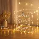 DIWNELEM Acrylic Wedding Card Box with Lock Clear Large Letter Envelope Box Acrylic Wedding Gift Card Box Money Box for Reception Baby Shower Birthday Party Graduation Decorations (9.6*9.2*9.6 inches, Model 1)