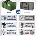 HOMESURE Supports 200lbs Heavy Duty Moving Bags - Strong Zipper & Wrap-Around Handles - Water-Resistant Storage Totes, Durable Alternative to Moving Boxes - 40 Pack - Olive Green, 40 Pack-24gal