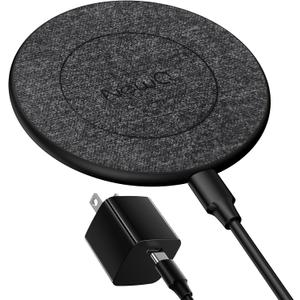 Wireless Charging Pad with Wall Charger, 15W Max Wireless Charger for iPhone 15/14/13/12/11/X/8 Mini/SE/Pro/Max/Plus, S23/S22/S21/S20/S10/S9/S8/S7/Note20/10/9/8, Air Pods/Pro, 1 Pack
