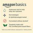Amazon Basics Makeup Remover Wipes, Gentle Cleansing, Dermatologist Tested, Hydrating with Hyaluronic Acid, Plant-Based, Alcohol-Free, Removes Waterproof Mascara, No-Rinse Formula, 25 Count, 6-Pack