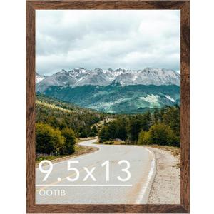 9.5x13 Picture Frame Deep Brown for Wall Hanging, Wood 9.5 x 13 Frame Photo Frame for Wall Horizontally or Vertically, Deep Brown, Pack of 1