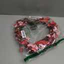 15 Inch Valentine's Day Wreath for Front Door Red Pink Heart Wreaths with Berries Valentine's Day Decorations Valentine's Day Gift for Anniversary Wedding Party Wall Home Indoor Decor