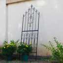 Garden Trellis for Climbing Plants 70.8" H x 25.6" W Metal Premium Quality Material Rust-Resistant Climbing Frame Stylish Garden Addition Outdoor Roses Vine Ivy Clematis Trellises Black