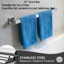 2 Packs 32 Inch Bathroom Towel Bar SUS304 Stainless Steel Brushed Nickel Towel Holder Wall Mounted Heavy Duty Towel Rack Bathroom Towel Rod Modern Square Base Design(2, Brushed Nickel, 32 Inch)