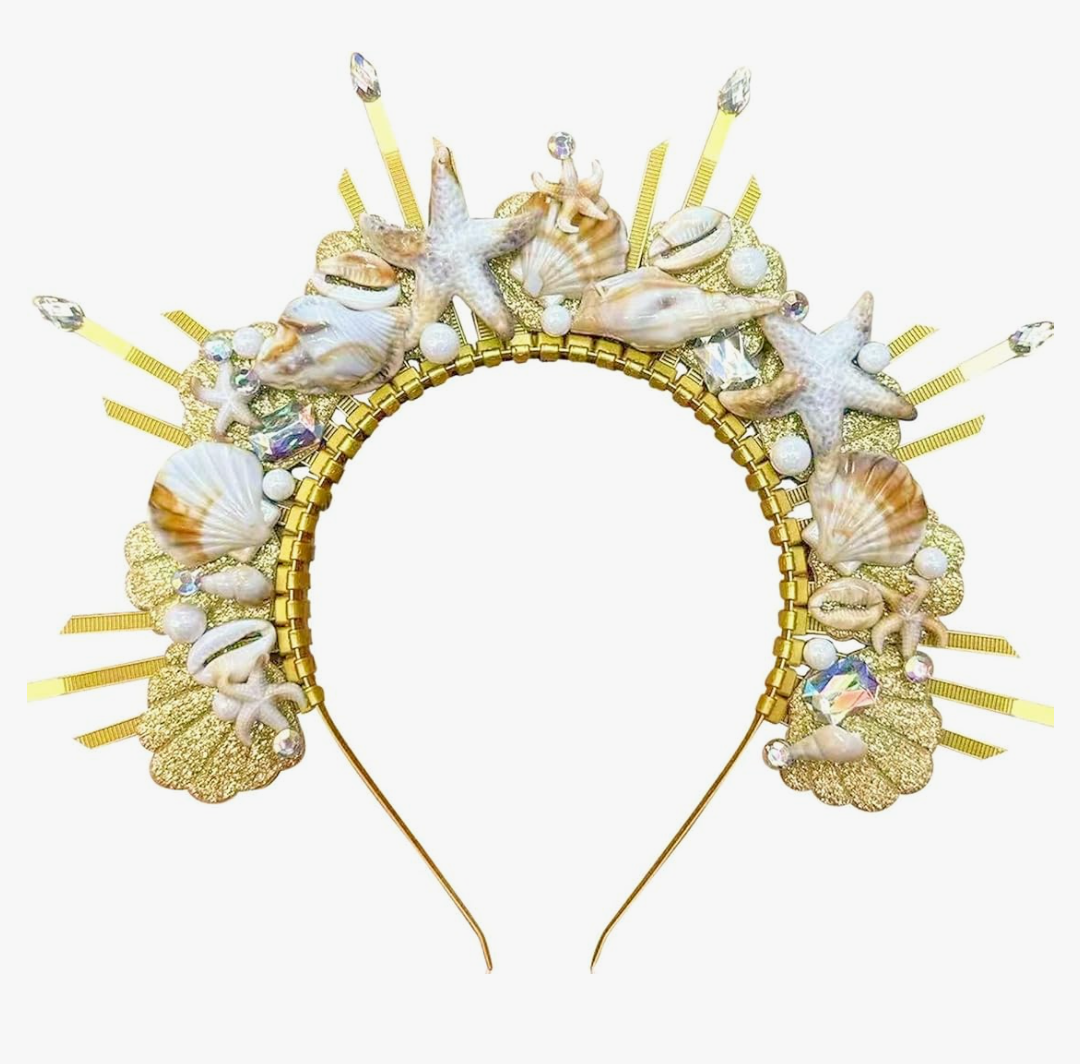 JeVenis Shell Sea Star Silver Headband Crown