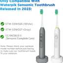 Replacement Brush Heads for Waterpik Sensonic Complete Care Toothbrush, with Covers, Compact, White, 10 Count