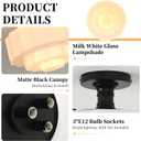 13.8" Milk Glass Ceiling Light, Semi Flush Mount Ceiling Light