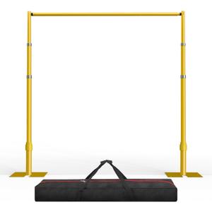 EMART Pipe and Drape Backdrop Stand Kit, 10ftx10ft Heavy Duty Adjustable Photo Background, Metal Frame with Flat Base for Wedding, Birthday Party, Banquet Decorations - Gold