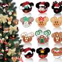 Christmas Party Decorations Tree Wooden Hanging 24 pcs Cute Themed Christmas Tree Decorations Merry Christmas Ornaments Hanging Sign Photo Prop for Holiday Xmas Decorations
