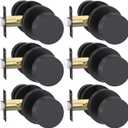 Goldenwarm Black Closet Door Knobs, Zinc Alloy Matte Black Passage Door Knobs, Interior Door Knobs for Hallway, Closets, Black Door Knobs Interior, Heavy Duty Round Ball (6 Pack)